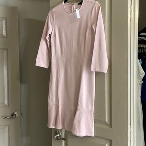 Ann Taylor NWT peplum pink 3/4 sleeve dress